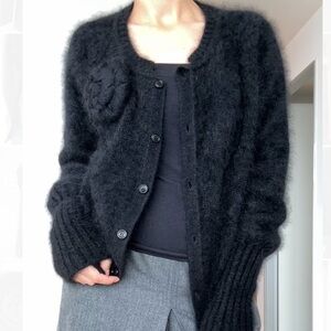 Viktor & Rolf angora black cardigan